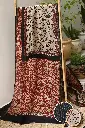 Beige Maroon Chanderi Silk BP Saree
