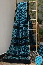 Turquoise Chanderi Cotton Silk Saree