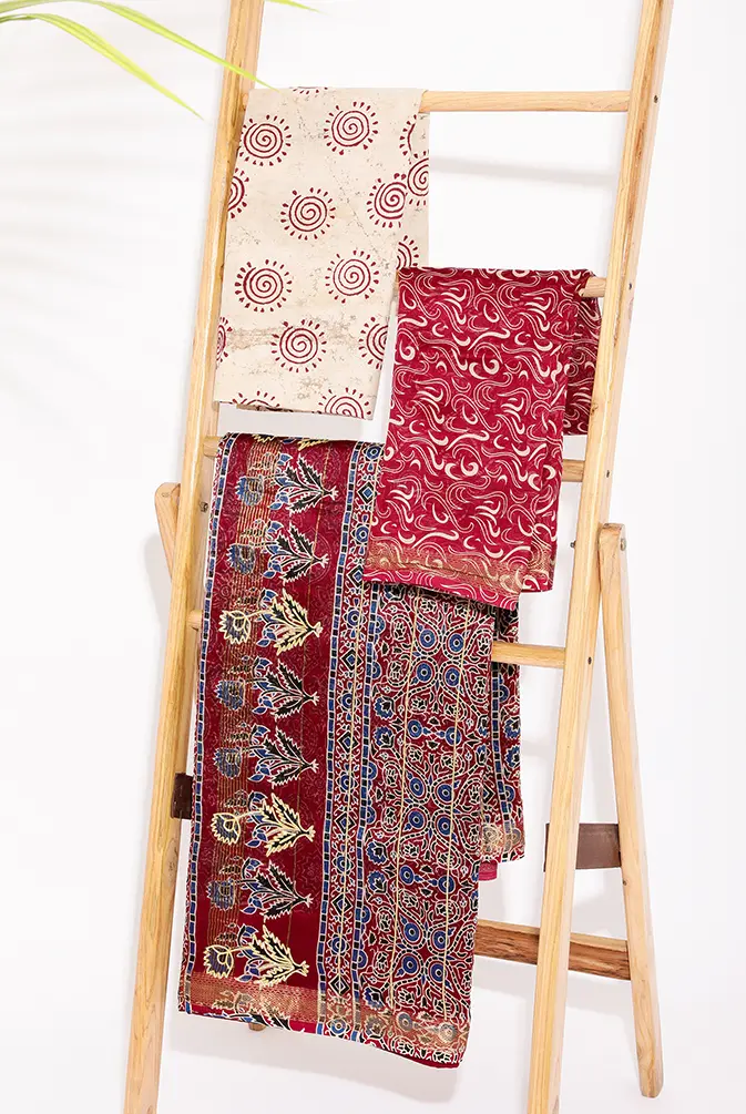 Burgundy Maheshwari Silk Concept Saree