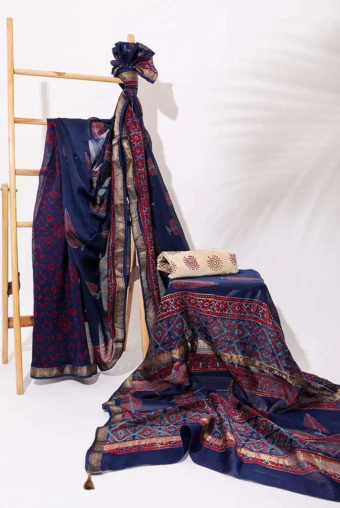 RoyaleBlue Maheshwari BP Saree