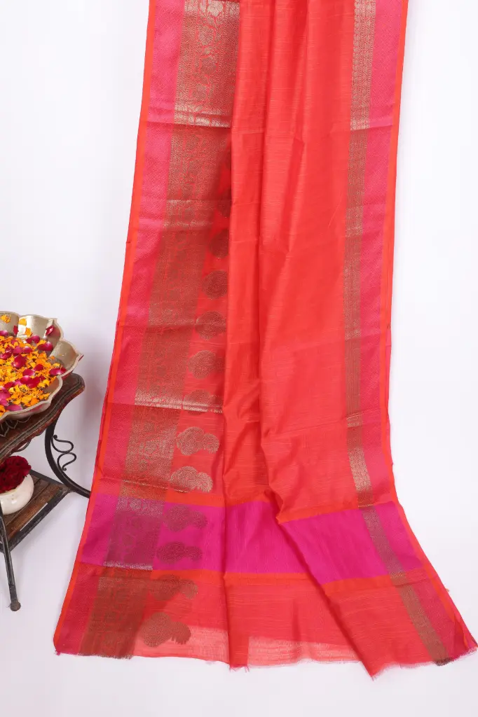 TanaBana Banarsi Cotton Silk Handloom Zari Sari