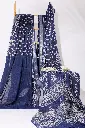Dark Blue Linen Cotton BP Saree