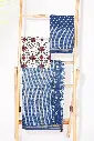 IndigoChand Silk Velvet Sky Con Sari