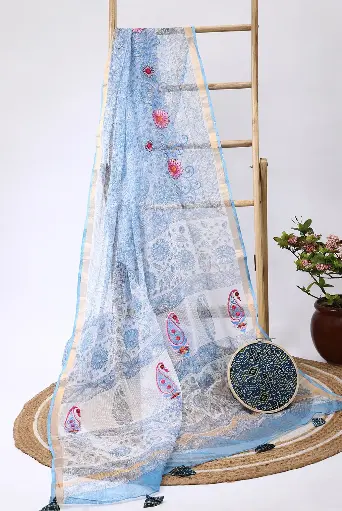[SKU - KBPCSARI 28] BlueSky Kota Doria Concept Saree