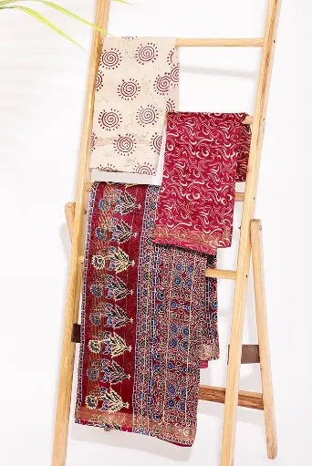 [SKU - MSBPSARI 06] Burgundy Maheshwari Silk Concept Saree