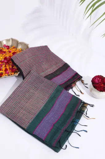 Ruhani Cotton Linen handwoven Sari