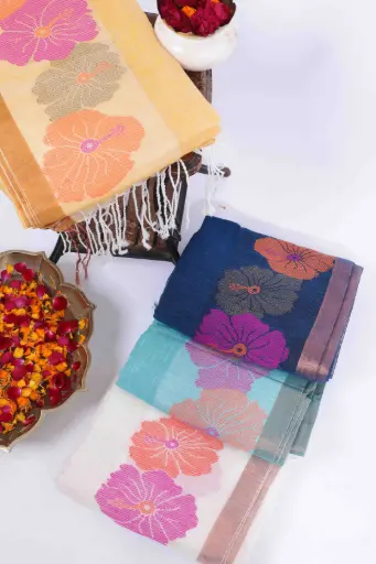 Khadi Linen Handloom Saree