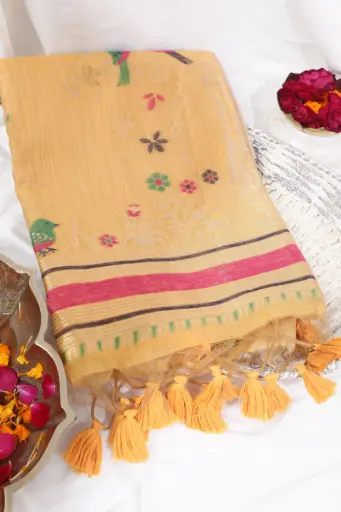 JAAMDANI MUGA SILK SAREE