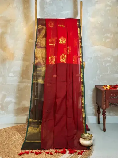 [SKU - RMZHS 82] Ruhani Mullmul Zari HandWoven Saree