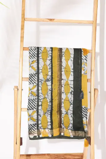 [SKU - PatMahSilkSari 34] Patola Musturd Maheshwari Silk BP Saree