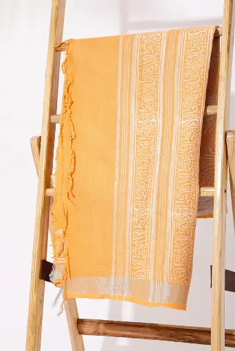 [SKU - LBPSARI 10] Yellow Mustard linen BP Saree